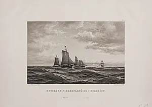 Engelske fiskerfartøjer i nordsøen by Adolph Kittendorff