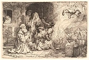Englen forlader Tobits familie by Rembrandt van Rijn