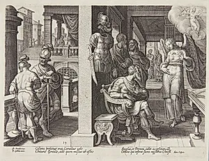 Englen sender Kornelius til Peter by Philips Galle