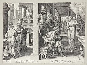 Englen sender Kornelius til Peter by Philips Galle