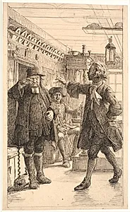 Erasmus Montanus beviser, at Per Degn er en hane by Wilhelm Marstrand