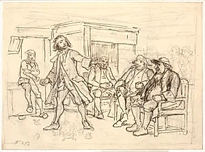 Erasmus Montanus disputerer med Per Degn by Wilhelm Marstrand