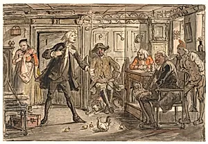 Erasmus Montanus disputerer med Per Degn by Wilhelm Marstrand