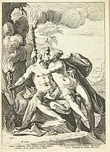 Eros og Anteros by Jacob Matham