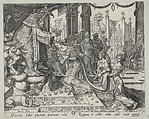 Ester krones af Ahasverus by Philips Galle