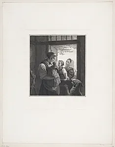 Et besøg hos den nyfødte by Edvard Sonne