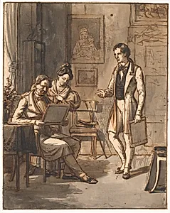 Et kunstværk bedømmes by Wilhelm Marstrand