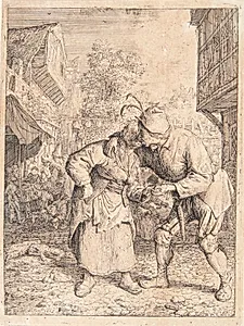 Et kyssende par by Cornelis Dusart