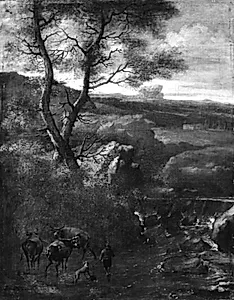 Et landskab med kreaturer by Nicolaes Berchem