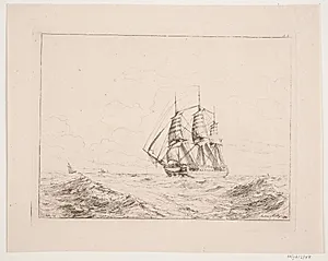Et linjeskib by Anton Melbye