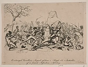 Et østerisk cavallerie angreb afslås i slaget ved Austerlitz by Gerhard Ludvig Lahde