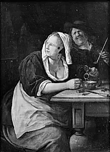 Et par ved værtshusbordet by Jan Steen