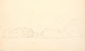 Et skovbryn, i forgrunden en flad mark by P.C. Skovgaard