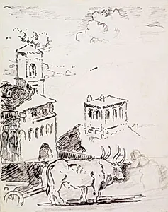 Et spand okser i en gade i Perugia