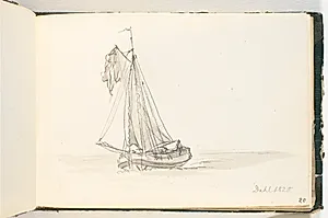 Et stort sejlskib i smult vande by J.C. Dahl