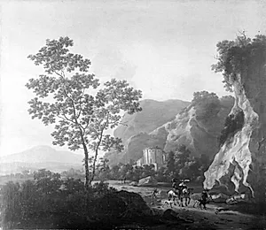 Et sydlandsk landskab by Jacob de Heusch
