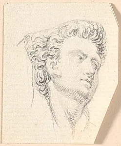 Et tilbagebøjet mandshoved by Jens Juel