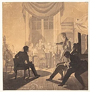 Et tobaksselskab. Justitsråd Jürgensens søndagsselskab by Wilhelm Bendz