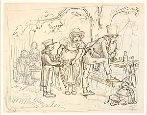 Et uheld på skomagerfamiliens skovtur by Wilhelm Marstrand