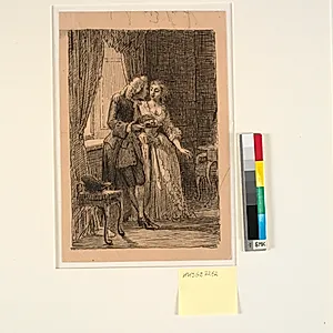 Et ungt ægtepar. Kronprins Frederik (Frederik V) spiser på Charlottenborg kirsebær med Kronprinsesse Louise, (C. D. Biehls Breve, udg. 1865) by Wilhelm Marstrand