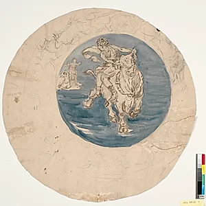 Europas bortførelse (udkast til fad) by Theodor Philipsen