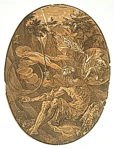Evighedens grotte (Troldmanden) by Hendrick Goltzius