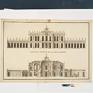 Facade mod have og snit af samme bygning by Marcus Tuscher
