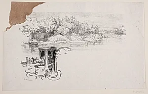 Færge over Tiberen. "Noahs Ark" by Ubekendt