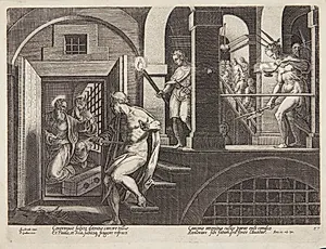Fangevogterens omvendelse by Philips Galle