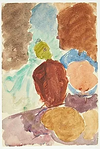 Farvestudie efter Delacroixs maleri Dante og Vergil i Underverdenen, Louvre by Edvard Weie
