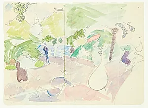 Farvestudie til Langeliniebilledet by Edvard Weie