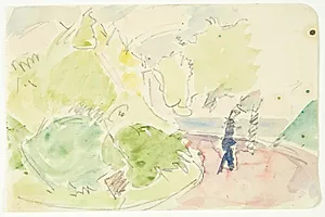 Farvestudie til Langeliniebilledet by Edvard Weie
