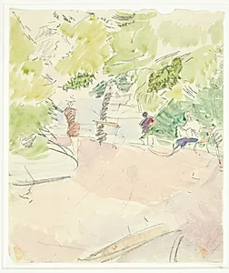 Farvestudie til Langeliniebilledet by Edvard Weie