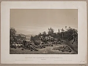 Feltvagt ved Hammelev i det Slesviske 1848 by Adolph Kittendorff