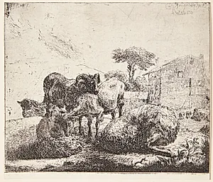 Fem får by Jacob van der Does (I)