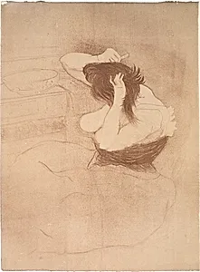 Femme qui se peigne, la Coiffure by Henri de Toulouse-Lautrec