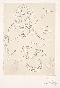 Figure près des poissons d'or by Henri Matisse
