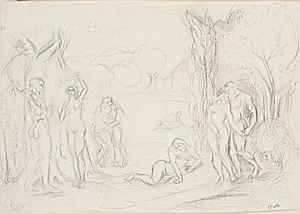 Figurer i parklignende landskab by Emile Othon Friesz
