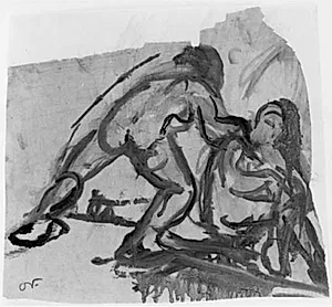 Figurgruppe. To nøgne kvinder by Emile Othon Friesz