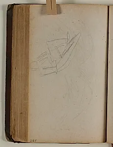 Figurstudie, let skitse af udbredte rovfuglevinger by Niels Larsen Stevns