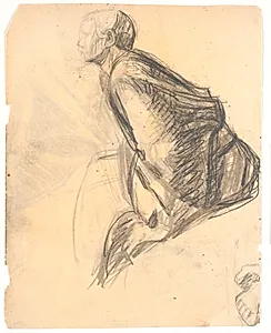 Figurstudie til maleriet "Maria salver Kristi fødder", 1907. Apostel nr. 3 t.h. i billedet by Niels Larsen Stevns