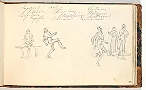 Figurstudier af dansende by Martinus Rørbye