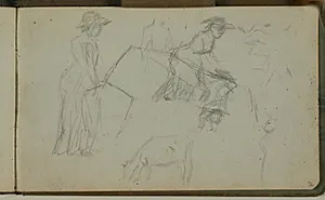 Figurstudier, græssende ko by Niels Larsen Stevns