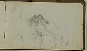 Figurstudier og studie fra en park eller allé by Niels Larsen Stevns