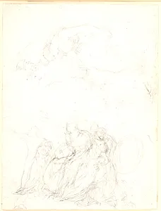 Fingal med Agandecca. To forskellige udkast til samme kompostion by C.G. Kratzenstein Stub