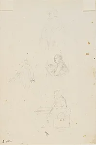 Fire figurstudier by C.A. Lorentzen