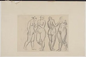 Fire stående kvindelige modeller by Vilhelm Lundstrøm