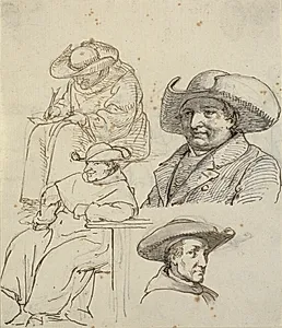 Fire studier af en præst by Wilhelm Marstrand