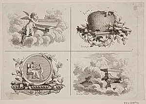 Fire vignetter til Bonnets værker by J.F. Clemens