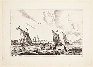 Fiskere og fiskerbåde by Reinier Zeeman